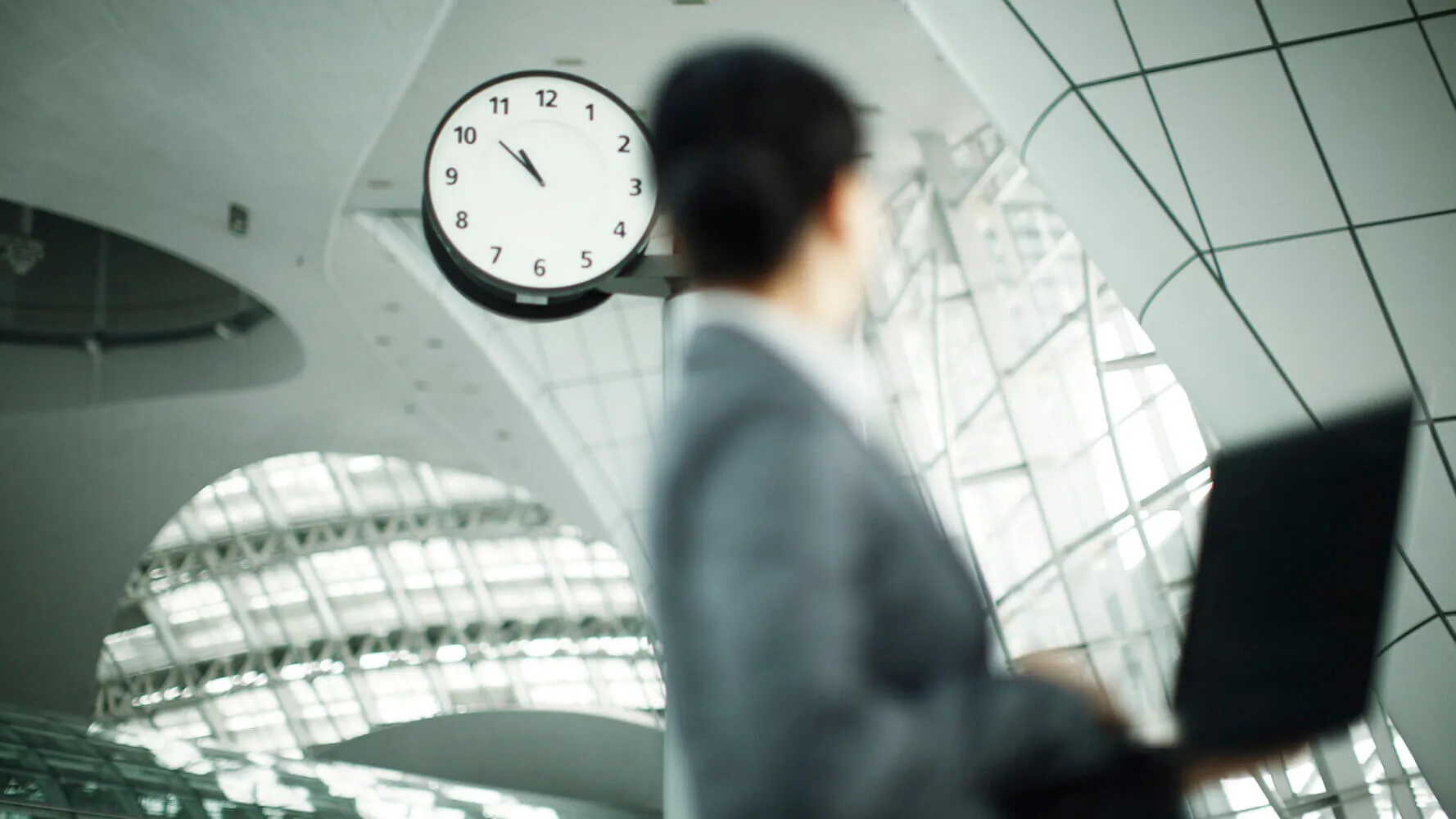 business woman&clock