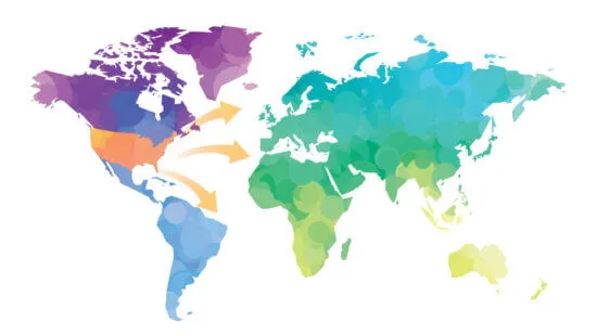 Map with colorful overlay